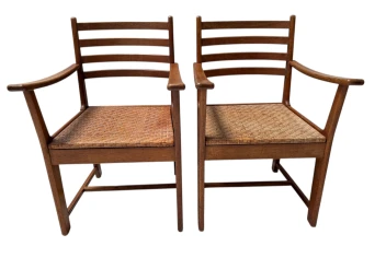 Two Modernist Art Deco Armchairs by Bas van Pelt for My Home, 1930s